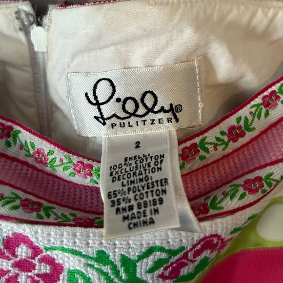 Lilly Pulitzer pink & green ribbon skirt size 2 (fits like S) - Picture 5 of 5